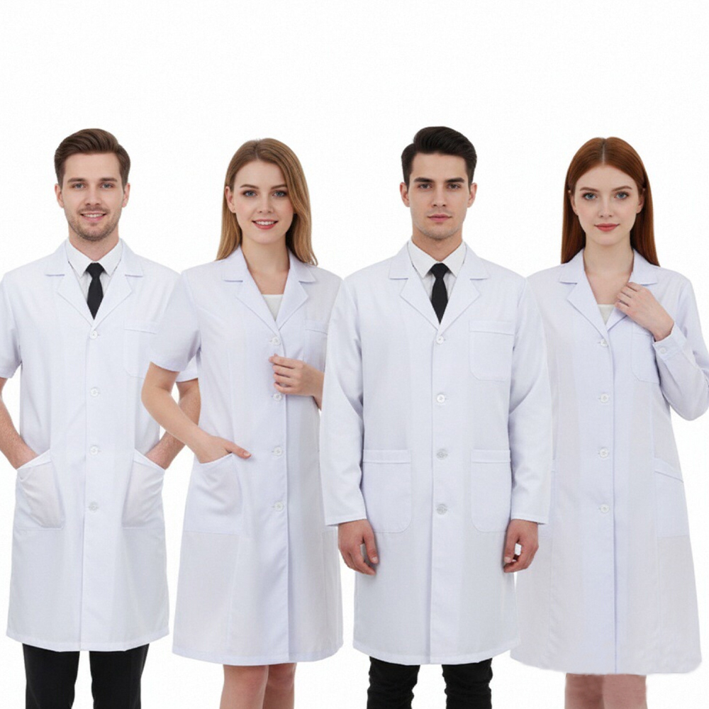 Medical Lab Professional - Profesjonalny biały fartuch lekarski, kostium do