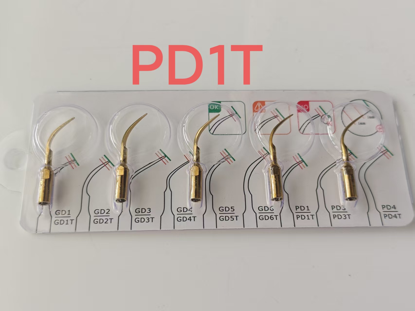 Dental Scaler Ultrasonic - 5 szt. Tytanowo-złote końcówki ultradźwiękowe do
